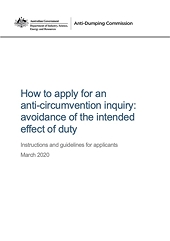 How to apply for an anti-circumvention inquiry: avoidance of the intended effect of duty