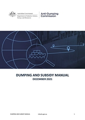 Dumping And Subsidy Manual